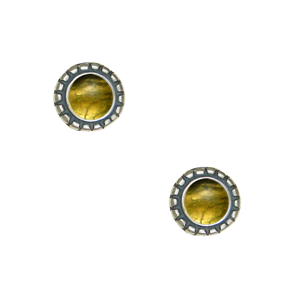 Sterling Silver Little Citrine Post Stud Earrings